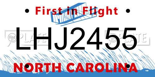 LHJ2455 North Carolina License Plate