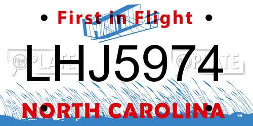 LHJ5974 North Carolina License Plate