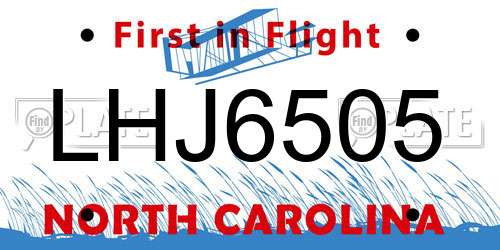 LHJ6505 North Carolina License Plate