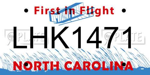 LHK1471 North Carolina License Plate