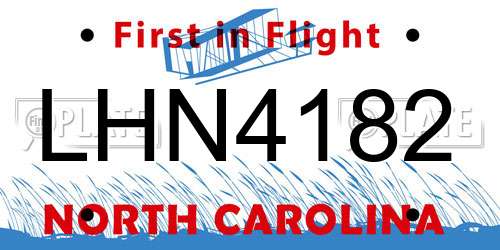 LHN4182 North Carolina License Plate