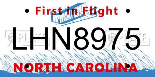 LHN8975 North Carolina License Plate