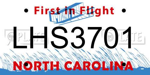 LHS3701 North Carolina License Plate
