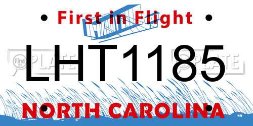 LHT1185 North Carolina License Plate