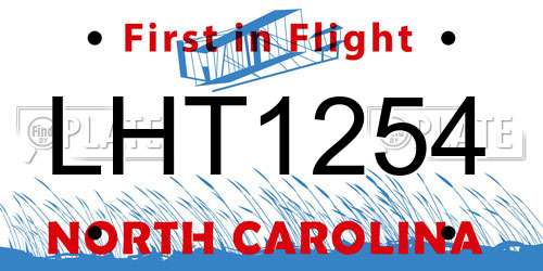 LHT1254 North Carolina License Plate