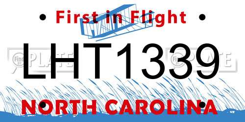 LHT1339 North Carolina License Plate