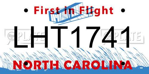LHT1741 North Carolina License Plate