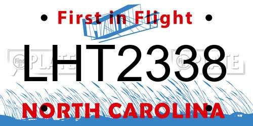 LHT2338 North Carolina License Plate
