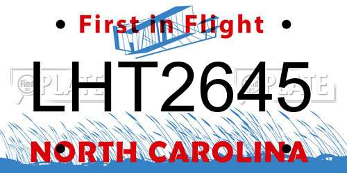 LHT2645 North Carolina License Plate