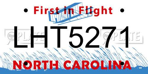 LHT5271 North Carolina License Plate