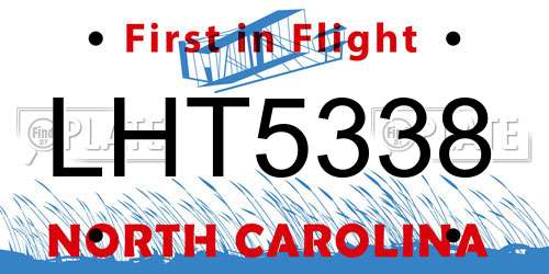 LHT5338 North Carolina License Plate