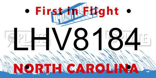 LHV8184 North Carolina License Plate