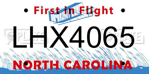 LHX4065 North Carolina License Plate