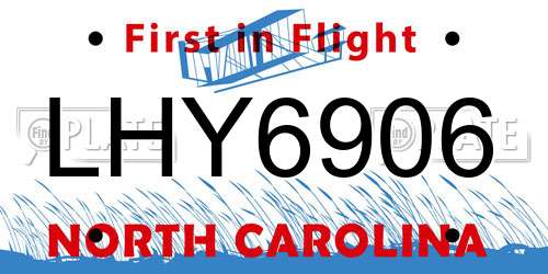 LHY6906 North Carolina License Plate