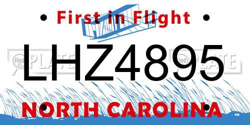 LHZ4895 North Carolina License Plate