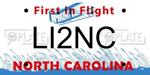 LI2NC North Carolina License Plate