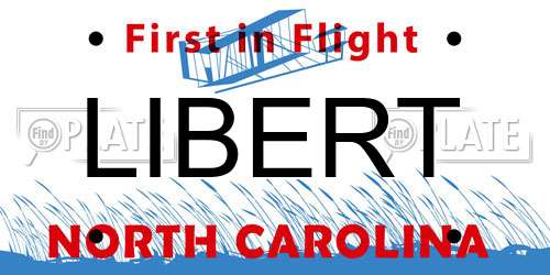 LIBERT North Carolina License Plate