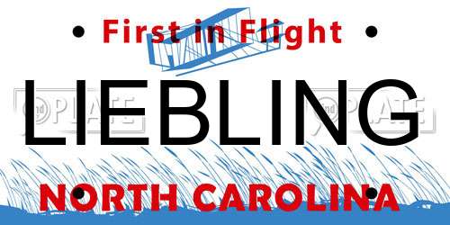 LIEBLING North Carolina License Plate