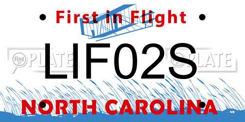 LIF02S North Carolina License Plate