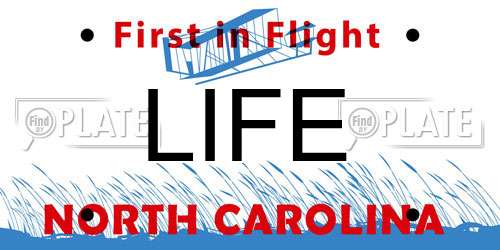 LIFE North Carolina License Plate