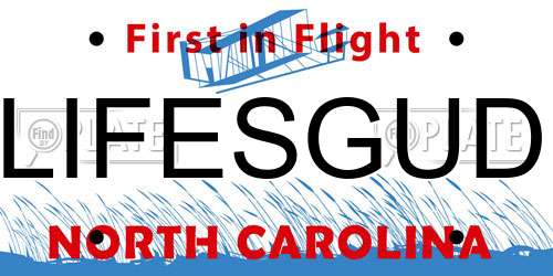 LIFESGUD North Carolina License Plate