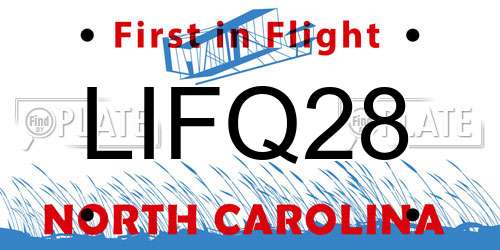 LIFQ28 North Carolina License Plate