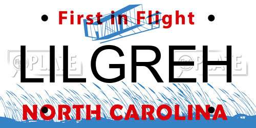 LILGREH North Carolina License Plate
