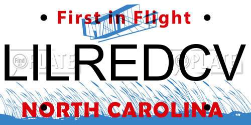 LILREDCV North Carolina License Plate