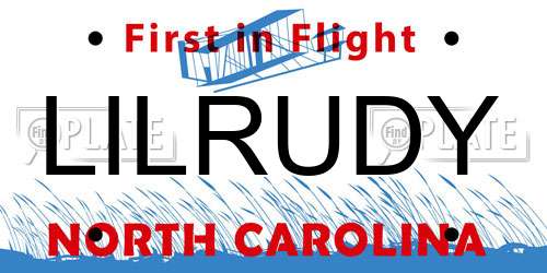 LILRUDY North Carolina License Plate
