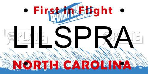 LILSPRA North Carolina License Plate