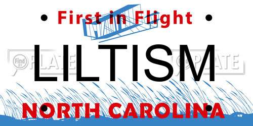 LILTISM North Carolina License Plate