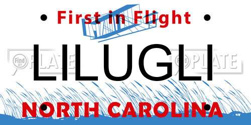 LILUGLI North Carolina License Plate