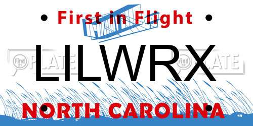 LILWRX North Carolina License Plate