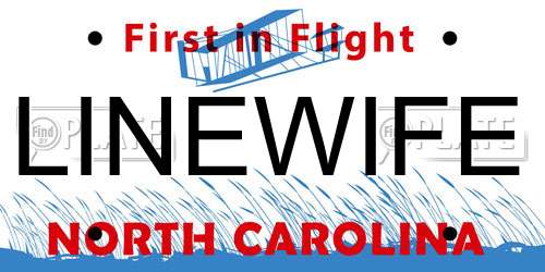 LINEWIFE North Carolina License Plate