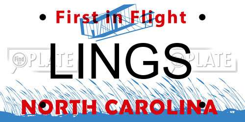 LINGS North Carolina License Plate