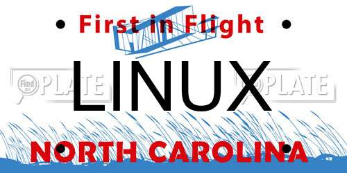 LINUX North Carolina License Plate