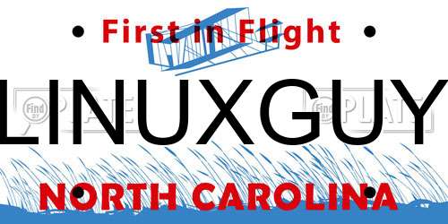 LINUXGUY North Carolina License Plate