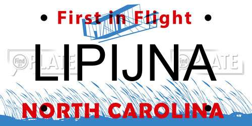 LIPIJNA North Carolina License Plate
