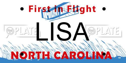 LISA North Carolina License Plate
