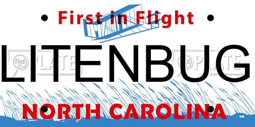 LITENBUG North Carolina License Plate