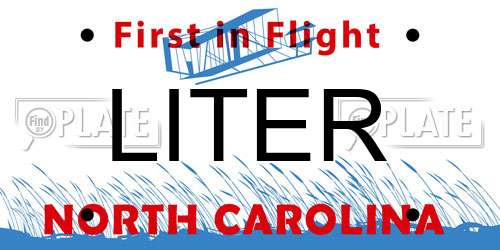 LITER North Carolina License Plate