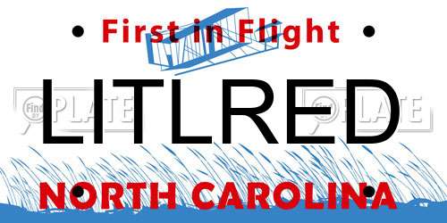 LITLRED North Carolina License Plate