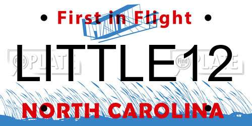LITTLE12 North Carolina License Plate