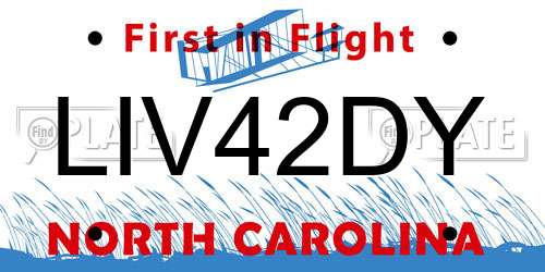 LIV42DY North Carolina License Plate