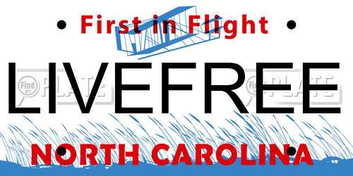 LIVEFREE North Carolina License Plate