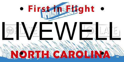 LIVEWELL North Carolina License Plate