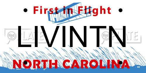 LIVINTN North Carolina License Plate