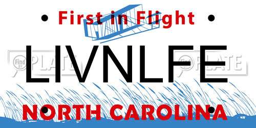 LIVNLFE North Carolina License Plate