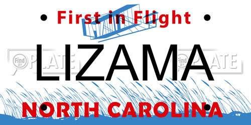 LIZAMA North Carolina License Plate