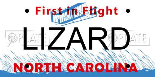 LIZARD North Carolina License Plate